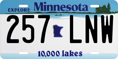 MN license plate 257LNW