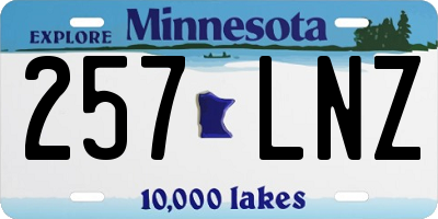 MN license plate 257LNZ