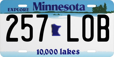 MN license plate 257LOB