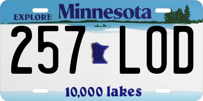MN license plate 257LOD
