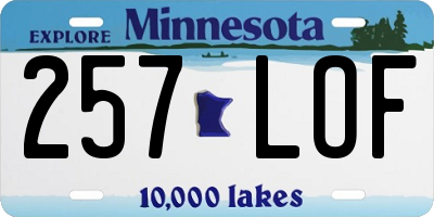 MN license plate 257LOF
