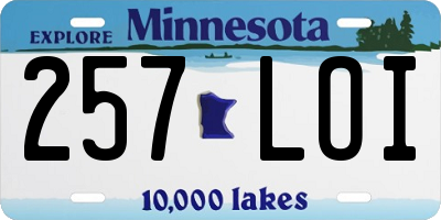 MN license plate 257LOI