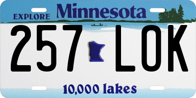 MN license plate 257LOK