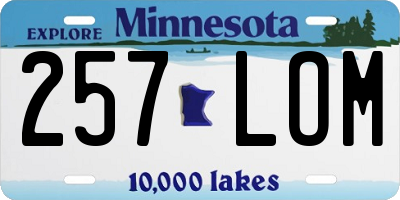 MN license plate 257LOM