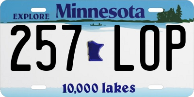 MN license plate 257LOP