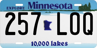 MN license plate 257LOQ