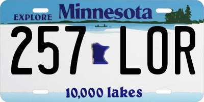 MN license plate 257LOR