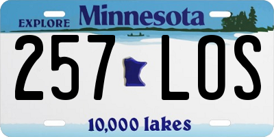 MN license plate 257LOS