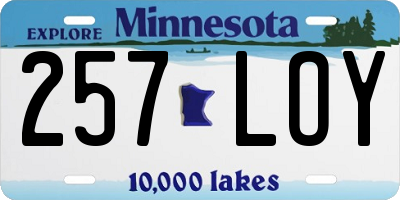 MN license plate 257LOY