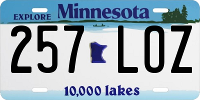 MN license plate 257LOZ