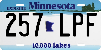 MN license plate 257LPF