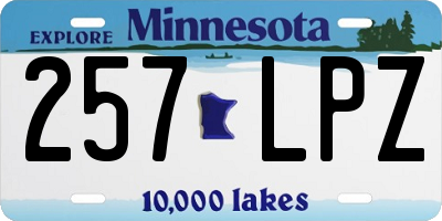MN license plate 257LPZ