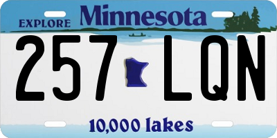 MN license plate 257LQN