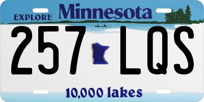 MN license plate 257LQS