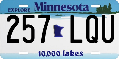 MN license plate 257LQU
