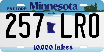MN license plate 257LRO