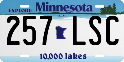MN license plate 257LSC
