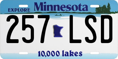 MN license plate 257LSD