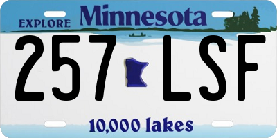 MN license plate 257LSF