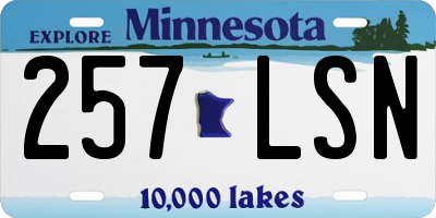 MN license plate 257LSN