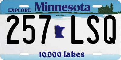 MN license plate 257LSQ