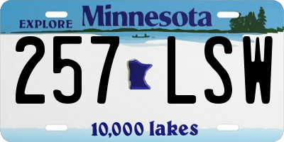 MN license plate 257LSW