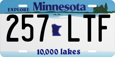 MN license plate 257LTF