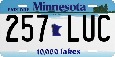 MN license plate 257LUC