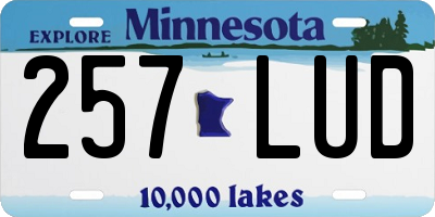 MN license plate 257LUD