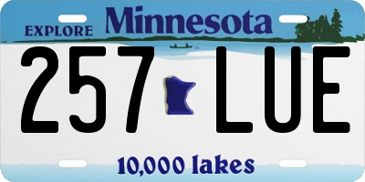 MN license plate 257LUE