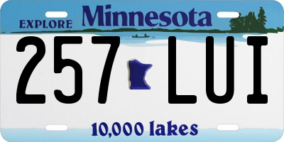MN license plate 257LUI