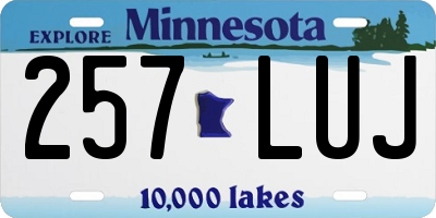 MN license plate 257LUJ