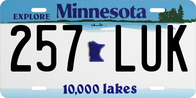MN license plate 257LUK