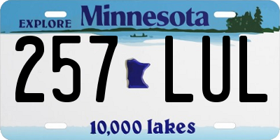 MN license plate 257LUL