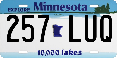 MN license plate 257LUQ