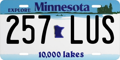 MN license plate 257LUS