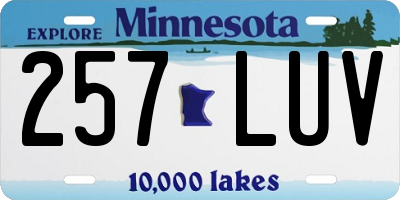 MN license plate 257LUV