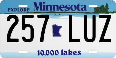 MN license plate 257LUZ