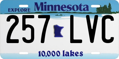 MN license plate 257LVC