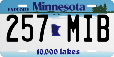 MN license plate 257MIB