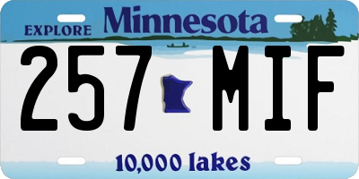 MN license plate 257MIF