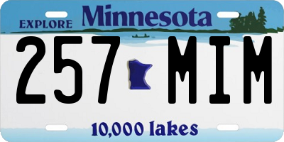 MN license plate 257MIM