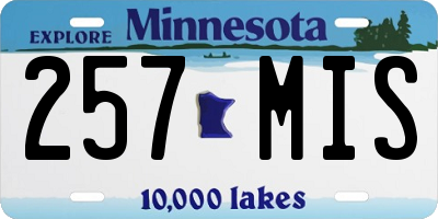 MN license plate 257MIS