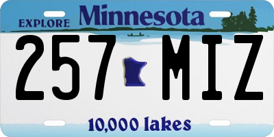 MN license plate 257MIZ