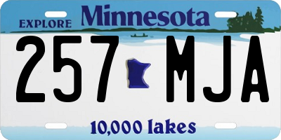 MN license plate 257MJA