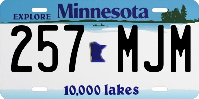 MN license plate 257MJM