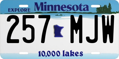 MN license plate 257MJW