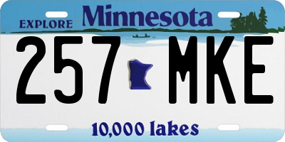 MN license plate 257MKE