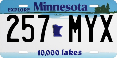 MN license plate 257MYX