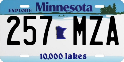 MN license plate 257MZA